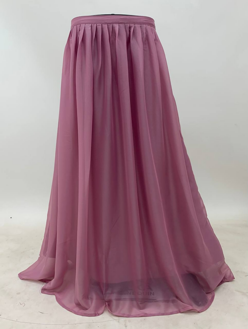 Pink Viscose Silk Embroidered Gown and Skirt Set Stitched