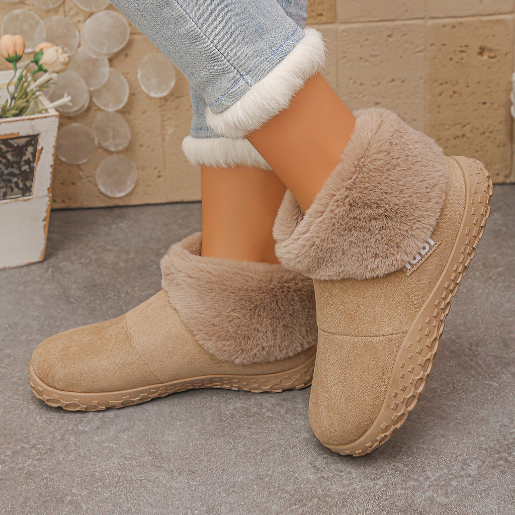 Women's Faux-Fur-Lined Slip-On Slipper Boots