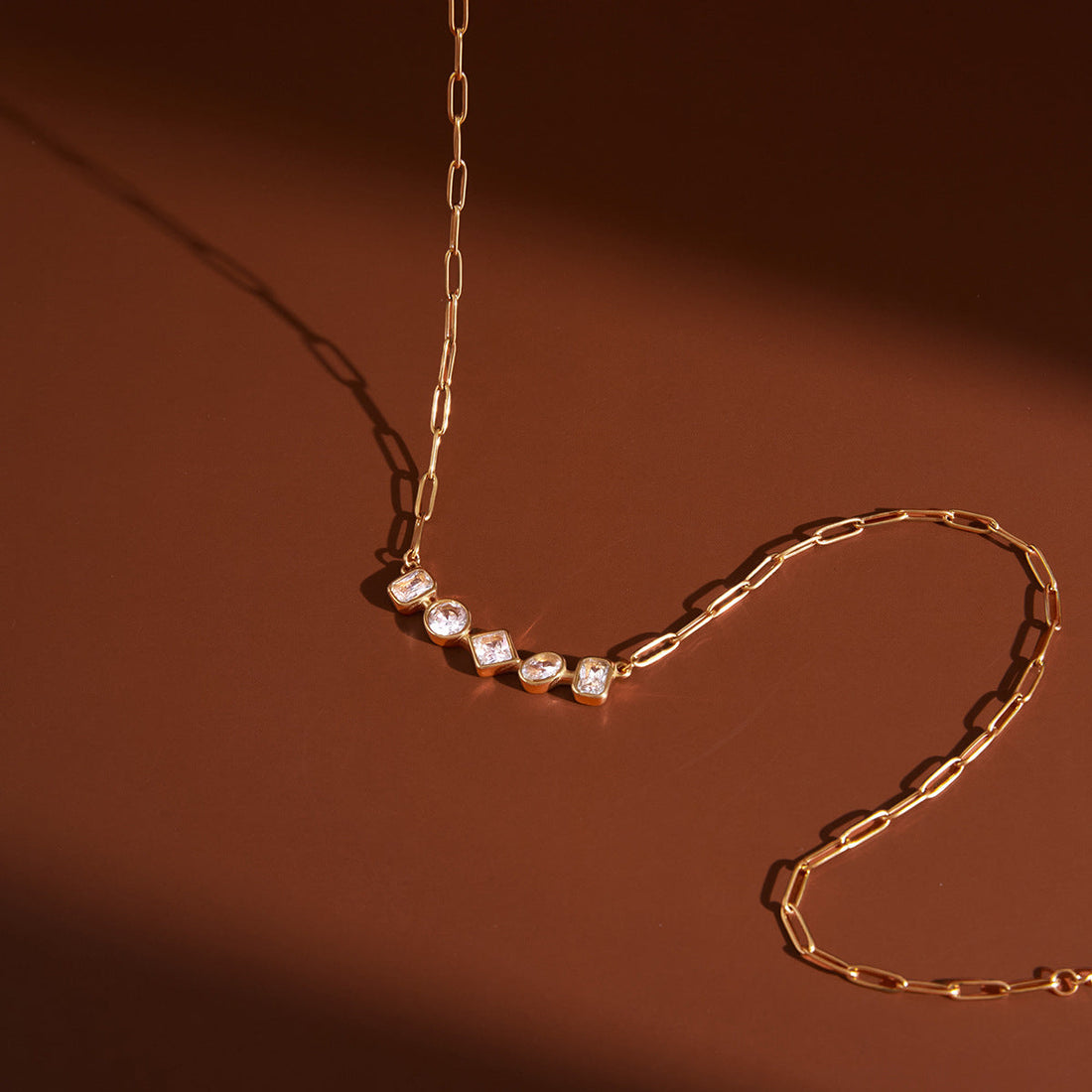 Zircon Pendant Necklace and Chain Tassel Earring Jewelry Set