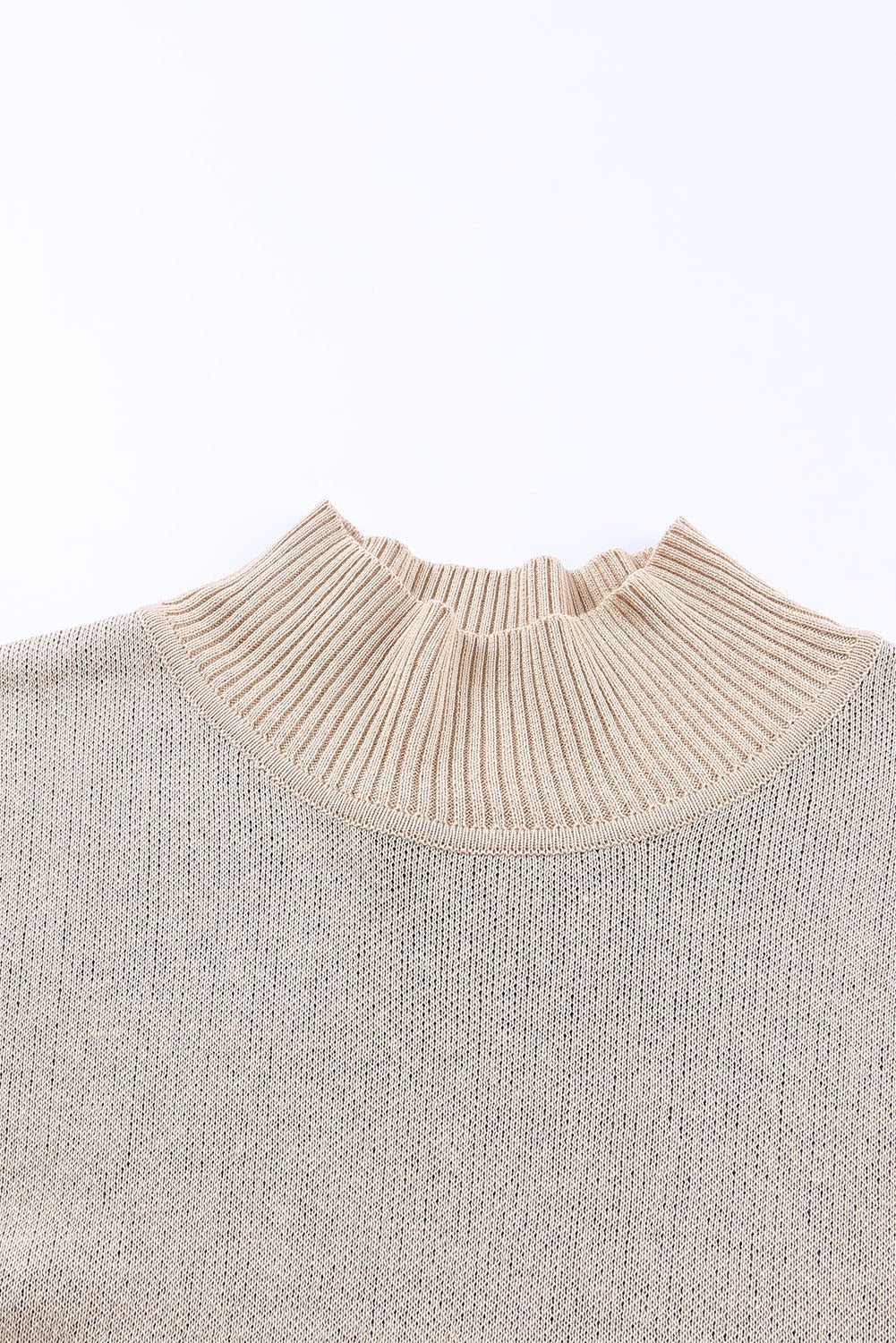 Leopard Mock Neck Side Slit Sweater