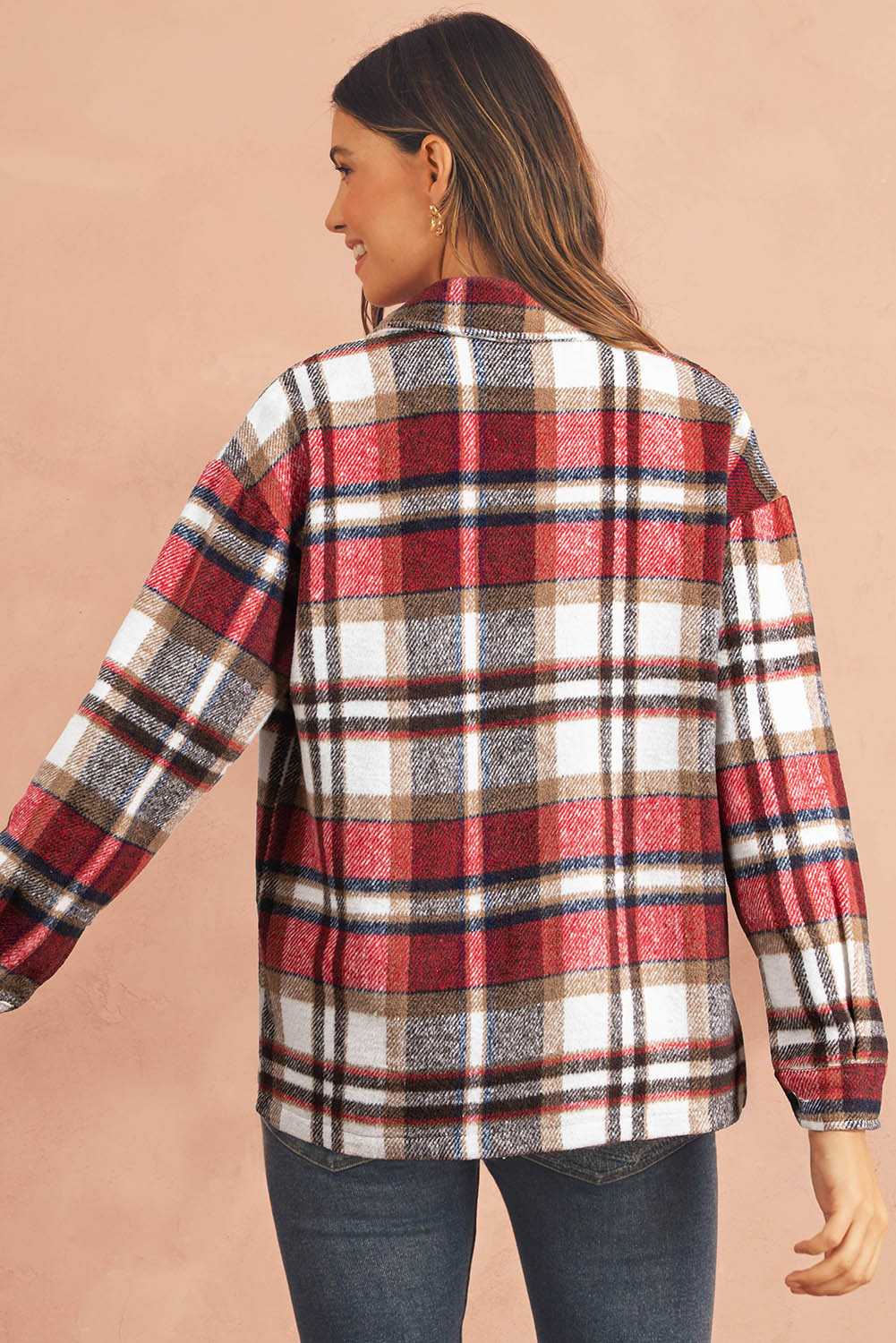 Brown Plaid Flannel Shacket | Button-Up Long Sleeve