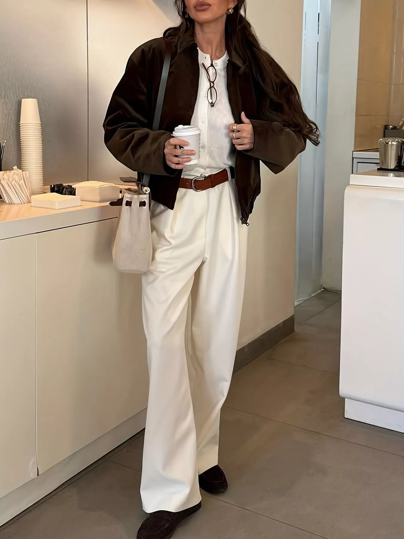 Vintage Corduroy Zip Up Relaxed Fit Jacket