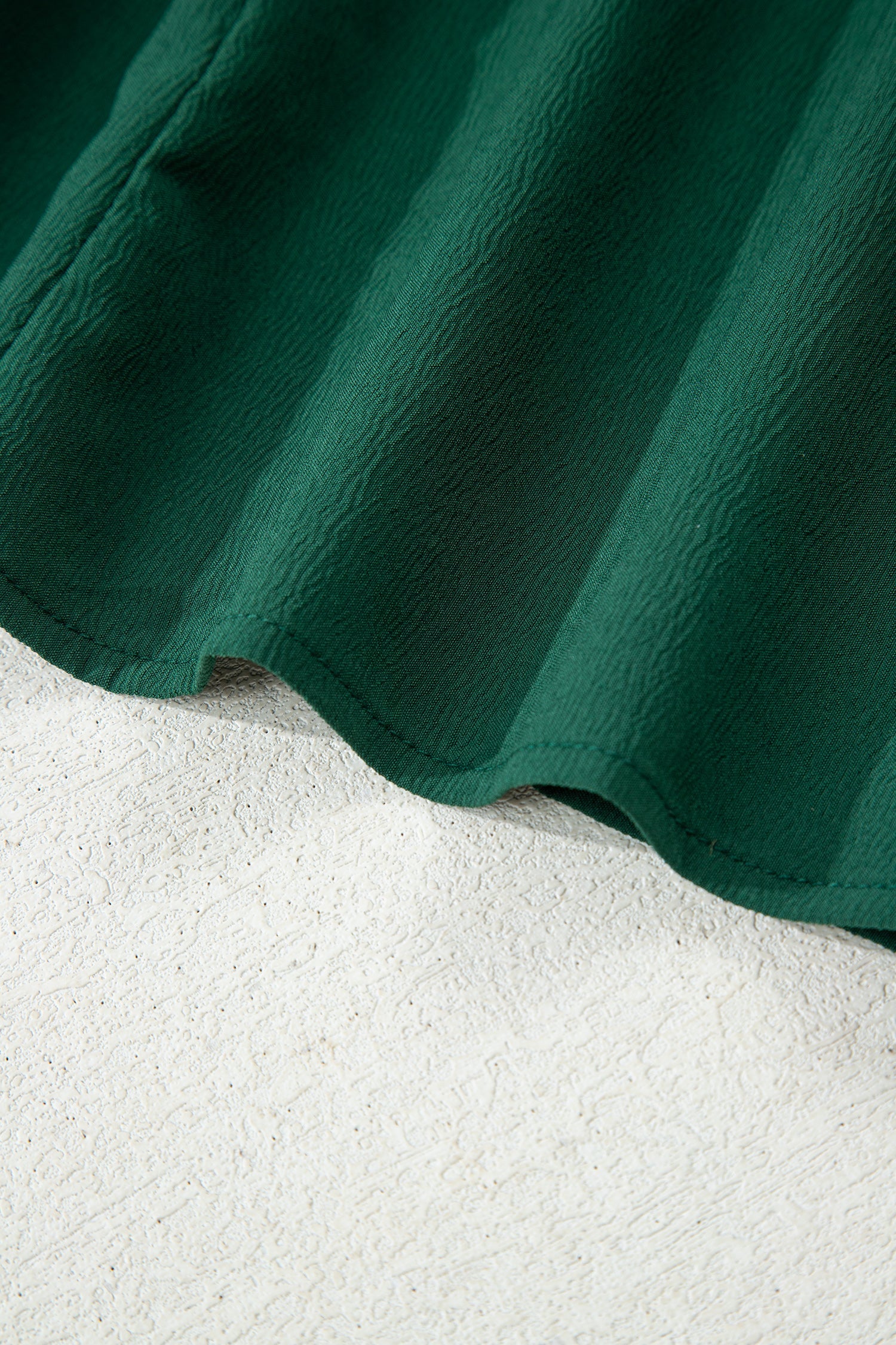 Blackish Green Solid Long Sleeve Button V Neck Tiered Maxi Dress
