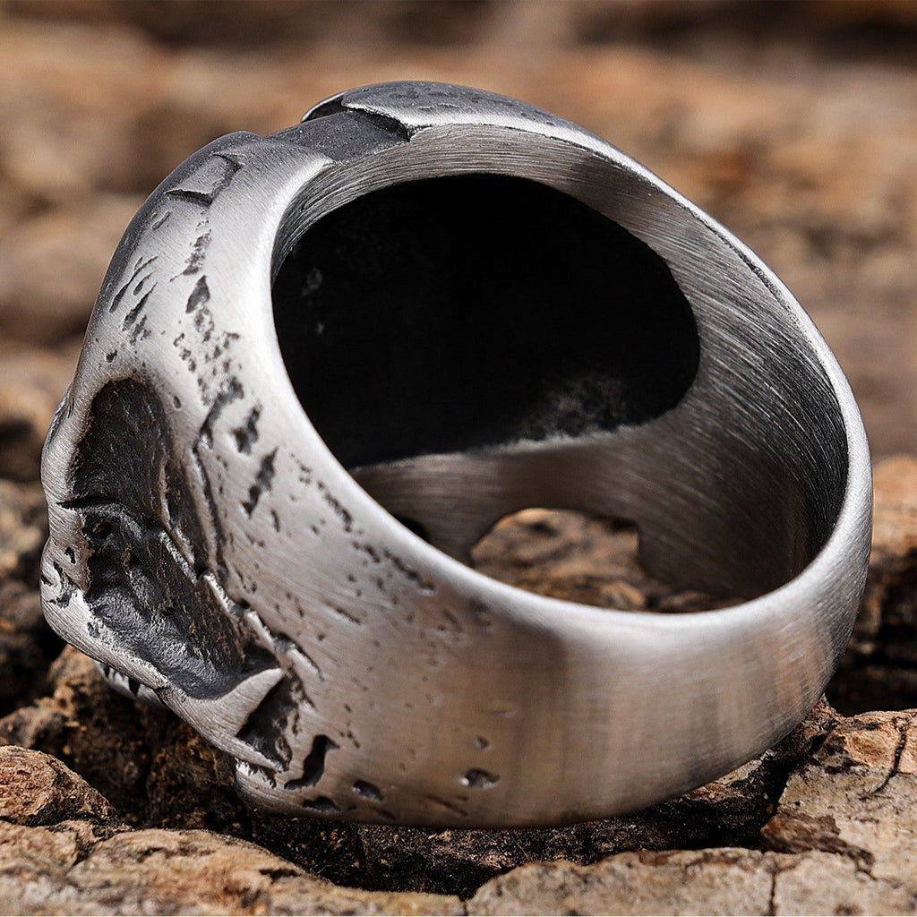 Creative Mens Aviator Retro Skull Ring