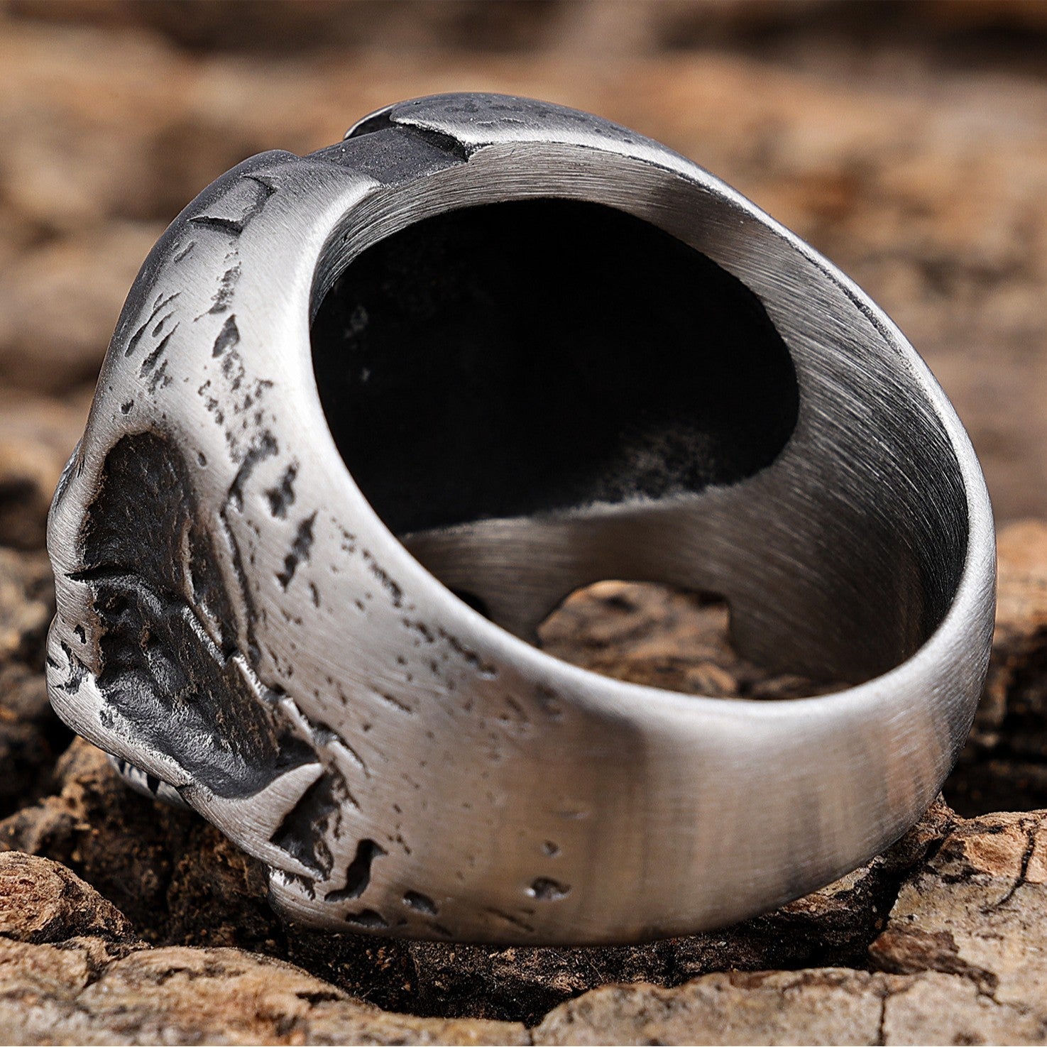 Creative Mens Aviator Retro Skull Ring