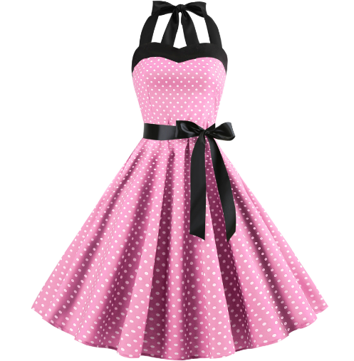 Vintage Polka Dot Strapless Maxi Dress for Women