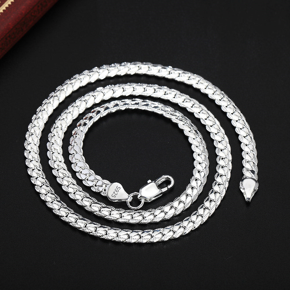 Fashion Silver Plated Gold Plated Exquisite 5MM Full Side Necklace