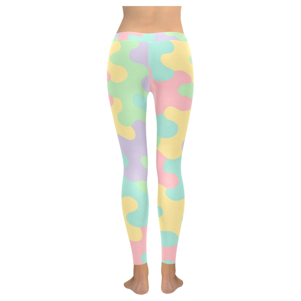 Women's Pastel Rainbow Camo Harajuku Low Rise All-Over Leggings