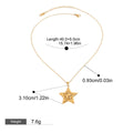 18K Gold Pentagram Design Exquisite Fashion Necklace Ring Set