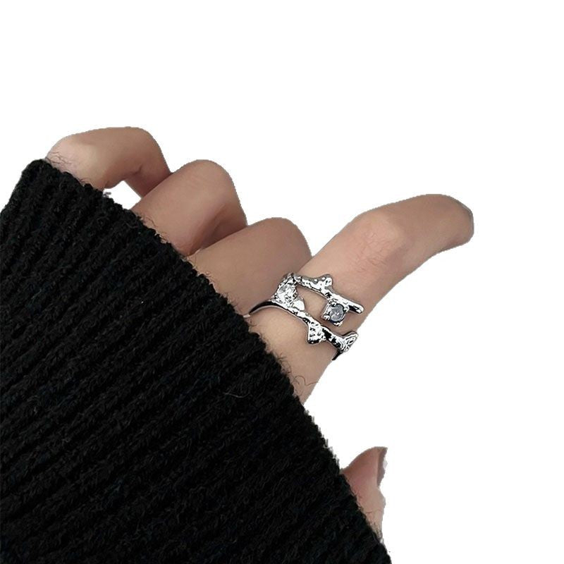 Minimalist Irregular  Ring Set Women, High Grade Gradient Stone, INS Cold Tone Jewelry