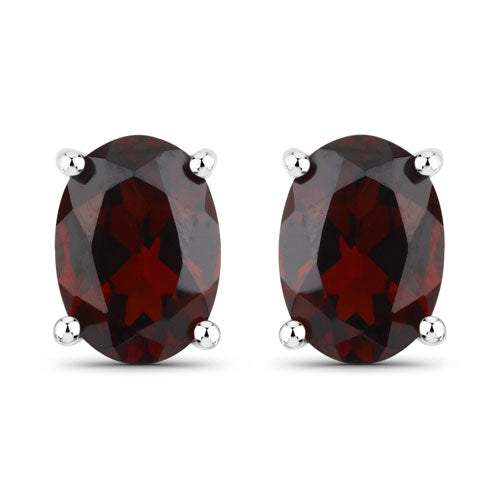 1.70 Carat Genuine Garnet .925 Sterling Silver Earrings