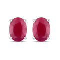 1.70 Carat Genuine Ruby 10K White Gold Earrings