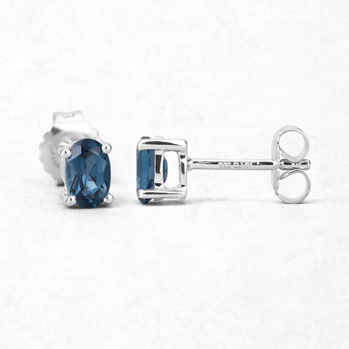 1.08 Carat Genuine London Blue Topaz .925 Sterling Silver Earrings