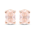 18K Rose Gold Plated 0.80 Carat Genuine Morganite .925 Sterling Silver Earrings