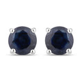 1.30 Carat Genuine Blue Sapphire 10K White Gold Earrings