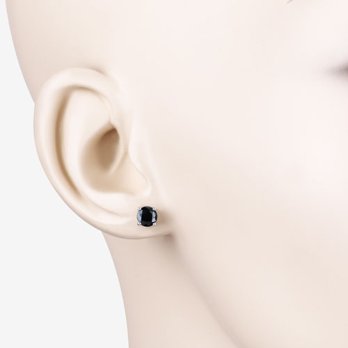 1.30 Carat Genuine Blue Sapphire 10K White Gold Earrings