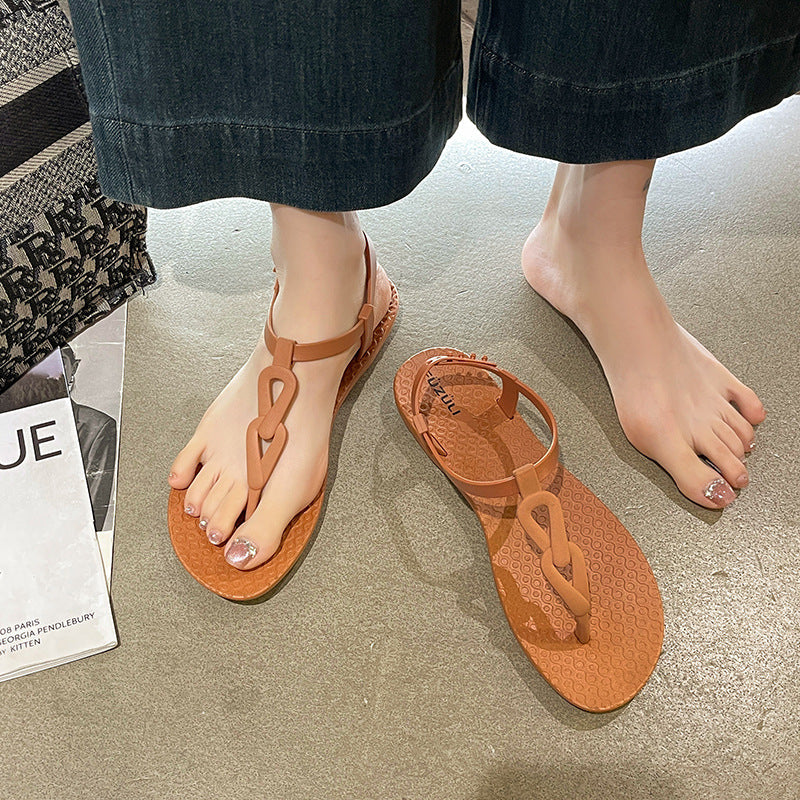 Women's Minimalist Flat Buckle Strap Sandals Casual Summer Shoes