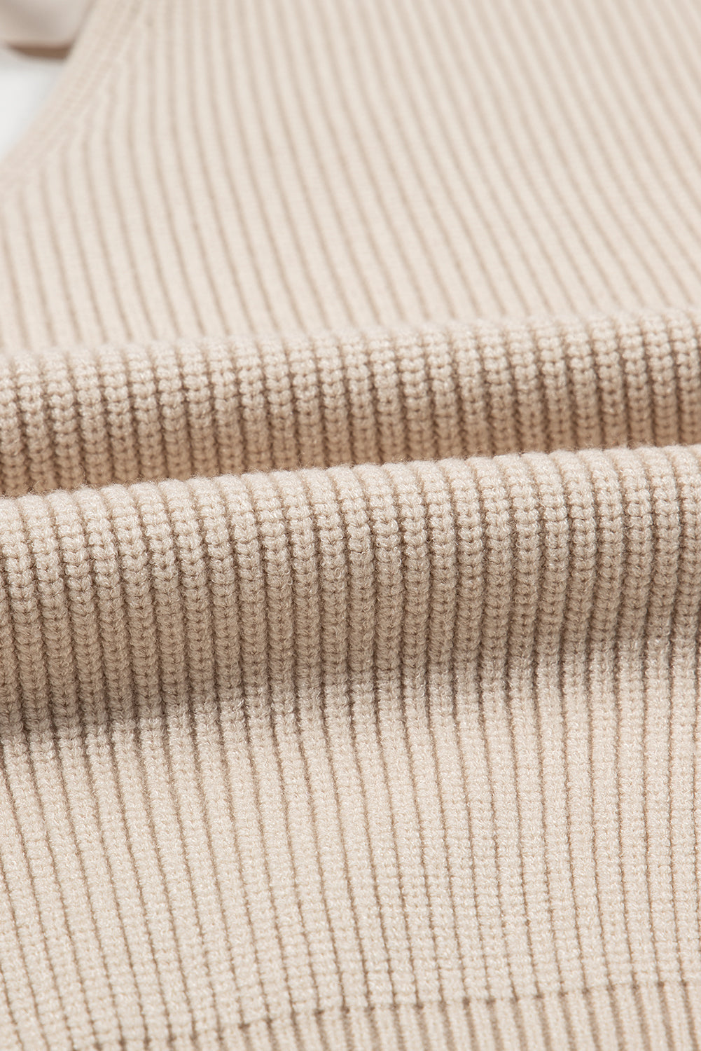 Bow Back Lantern Sleeve V-Neck Sweater