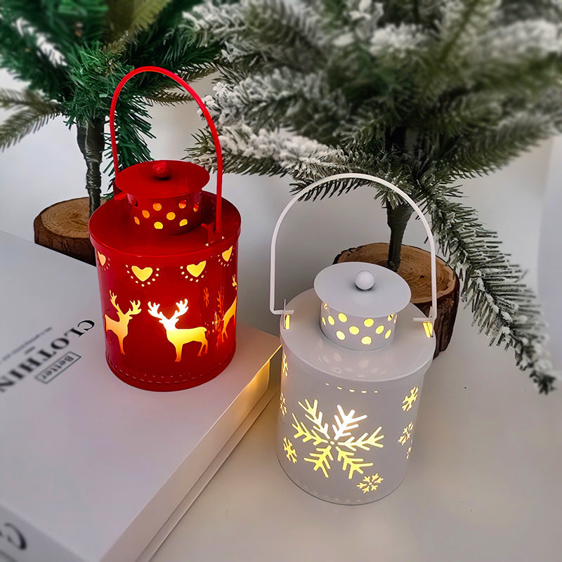 Nordic Style LED Christmas Lantern - Flickering Holiday Candle