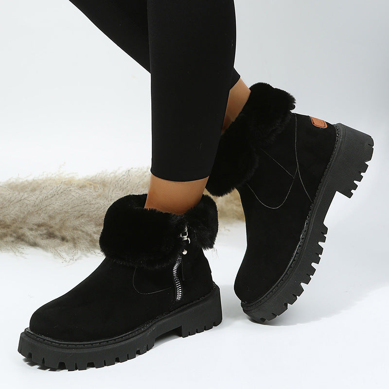 Women’s Plush Lined Waterproof Winter Boots with Lug Sole