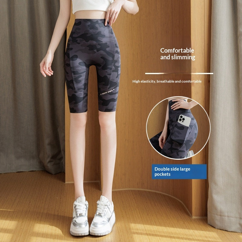 Camouflage Shark Slim-Fit Yoga Pants – Multi-Length Leggings