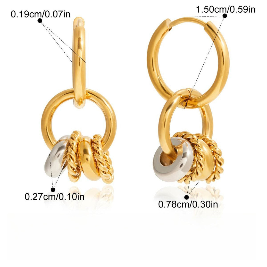 18K Gold Lightweight Luxury Hoop Earrings Minimalist Style