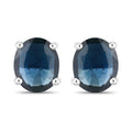 0.68 Carat Genuine Blue Sapphire 10K White Gold Earrings