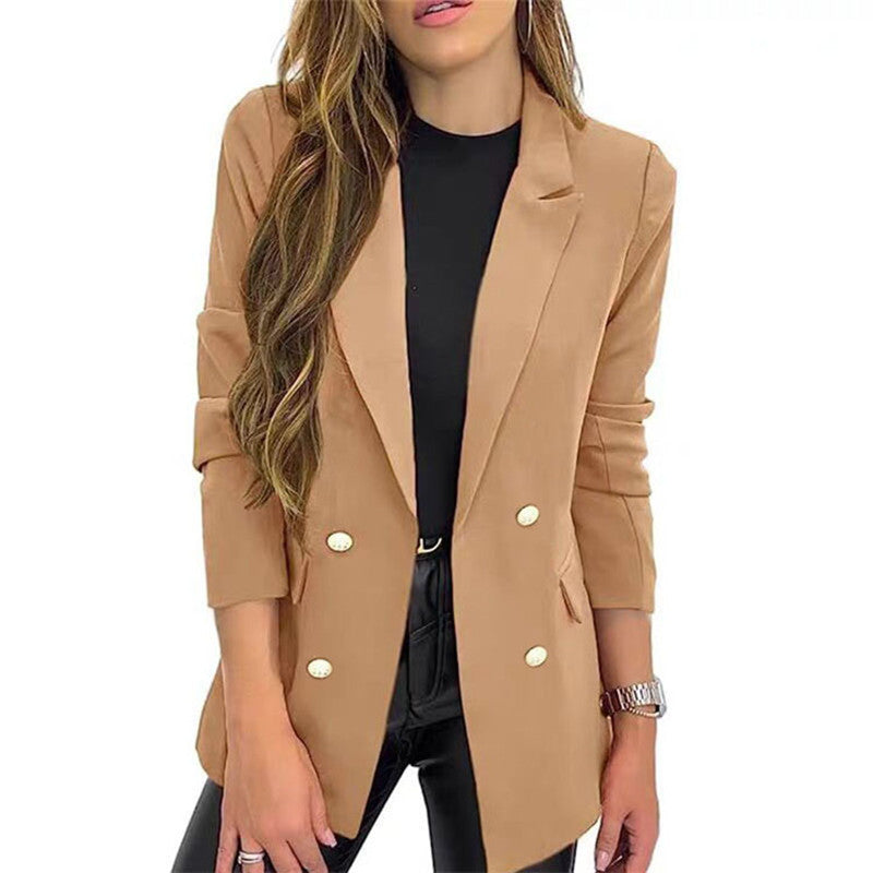Casual Long Sleeve Lapel Button Autumn Coat