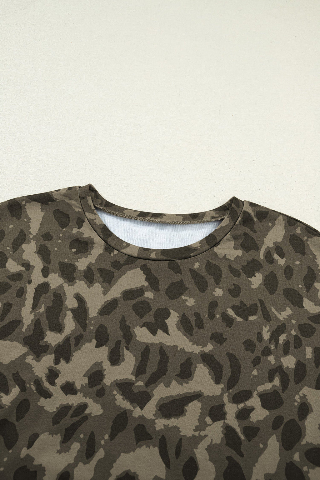 Leopard Crew Neck Tee & High Waist Shorts Set