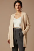 Longline Open-Front Cardigan | Oversized Knit with Patch Pockets