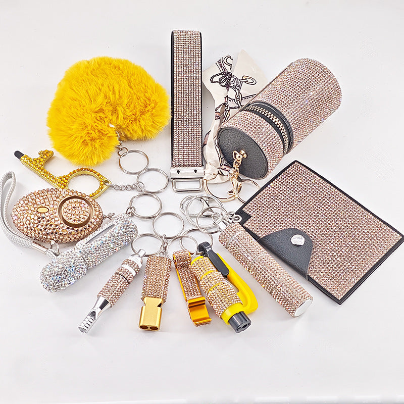 12-Piece Multifunctional Keychain Set – Glamorous Suitcase Charms