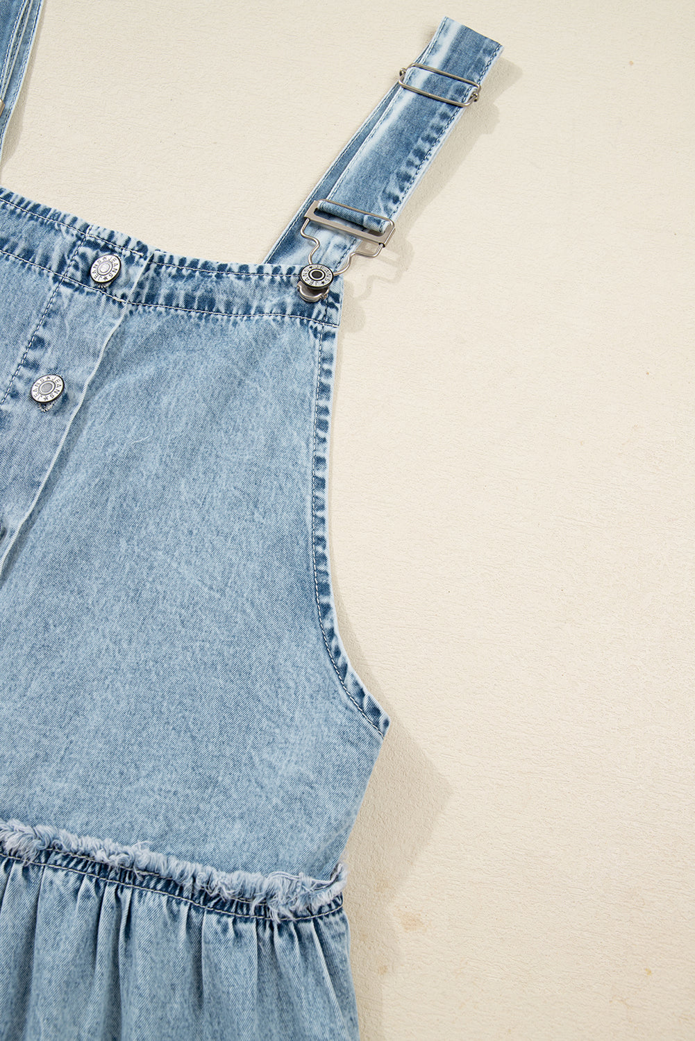 Denim Frill Tiered Flowy Dress