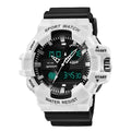 White G-Style Military Sport Watch with Large 55mm Digital Face