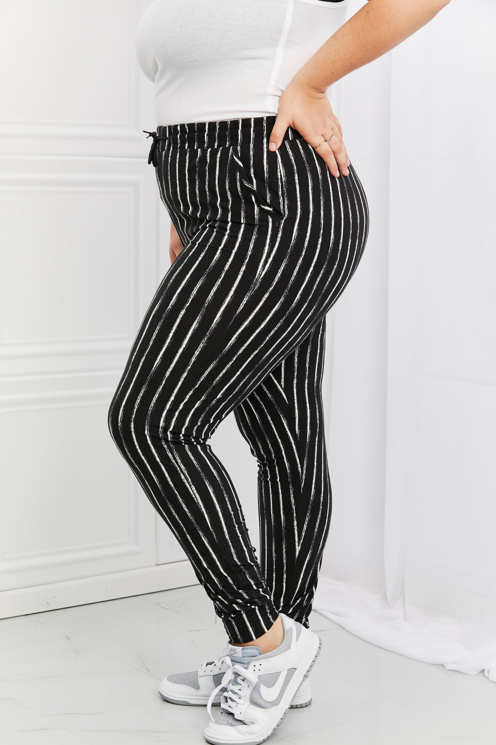 Striped Joggers with Pockets & Drawstring | Comfortable Casual Pants