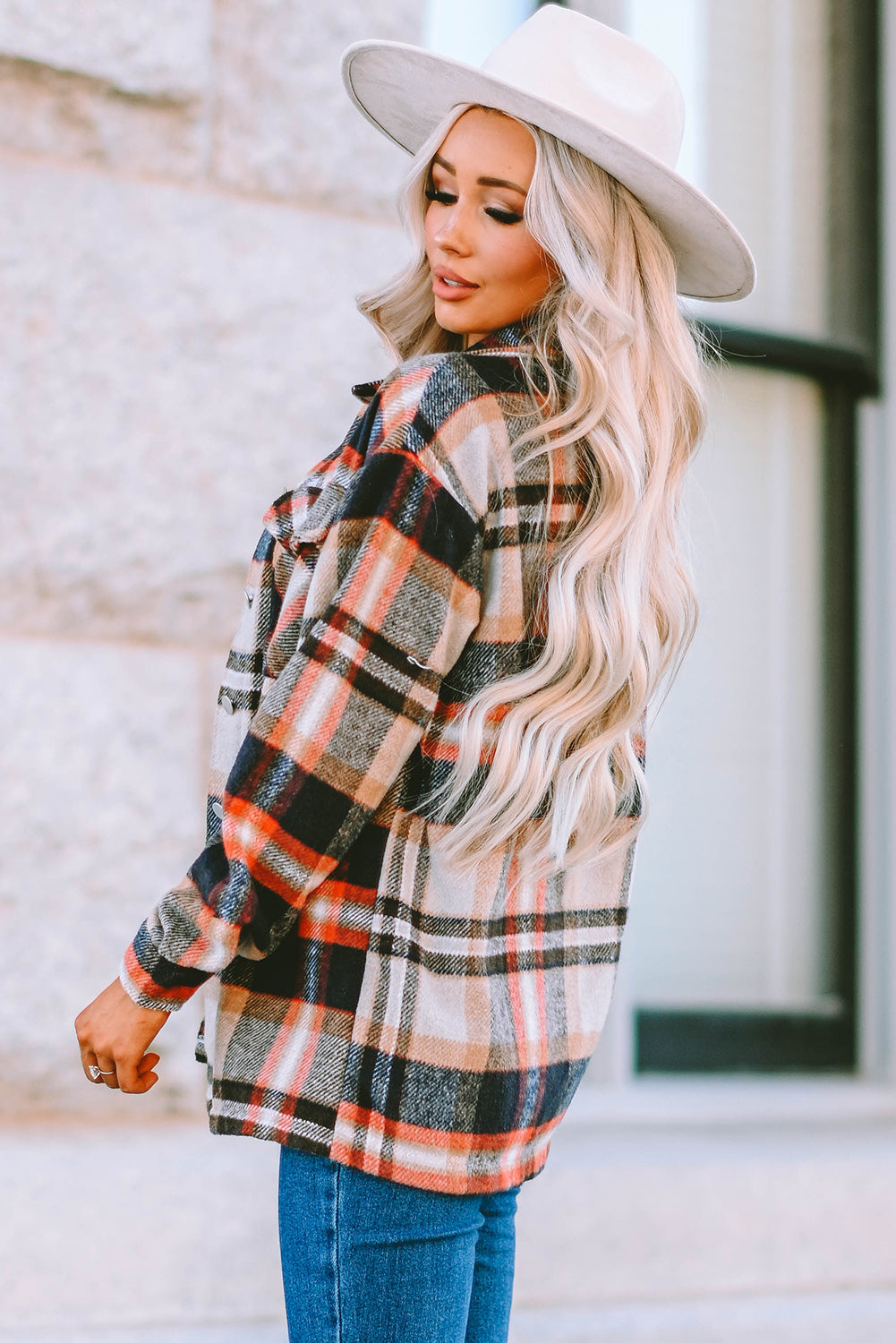 Brown Plaid Flannel Shacket | Button-Up Long Sleeve