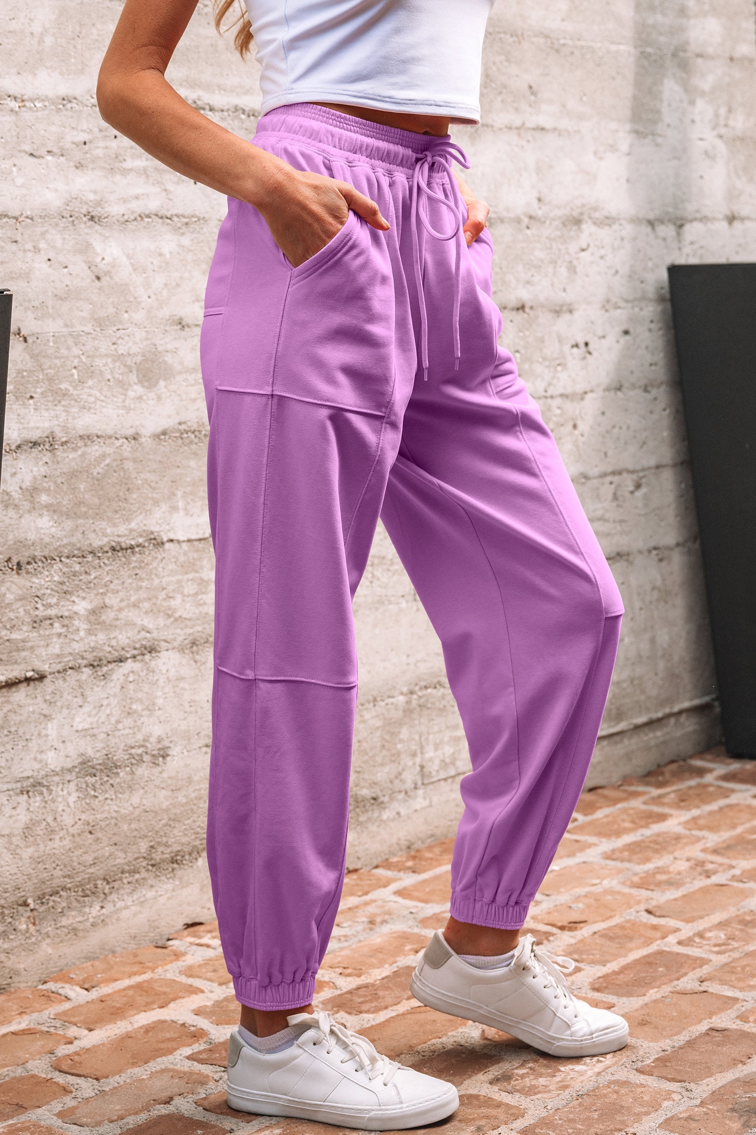 Drawstring Elastic Waistband Jogger Pants