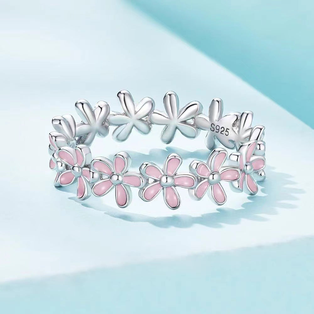S925 Sterling Silver Sweet And Fresh Flower Ring