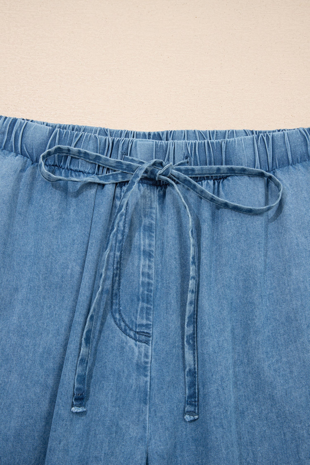 Taytum Women's Wide Leg Chambray Pants in Light Blue Denim