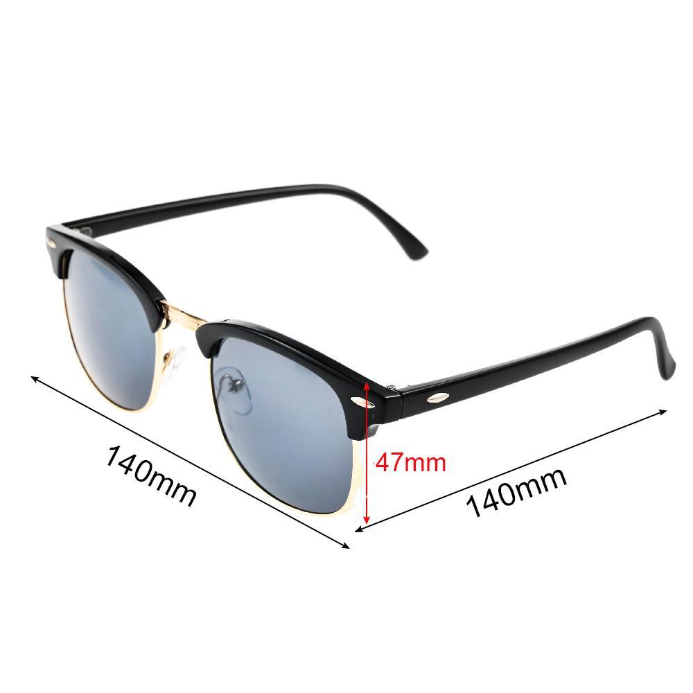 Polarized Semi-Rimless Vintage Sunglasses UV400 Retro Unisex