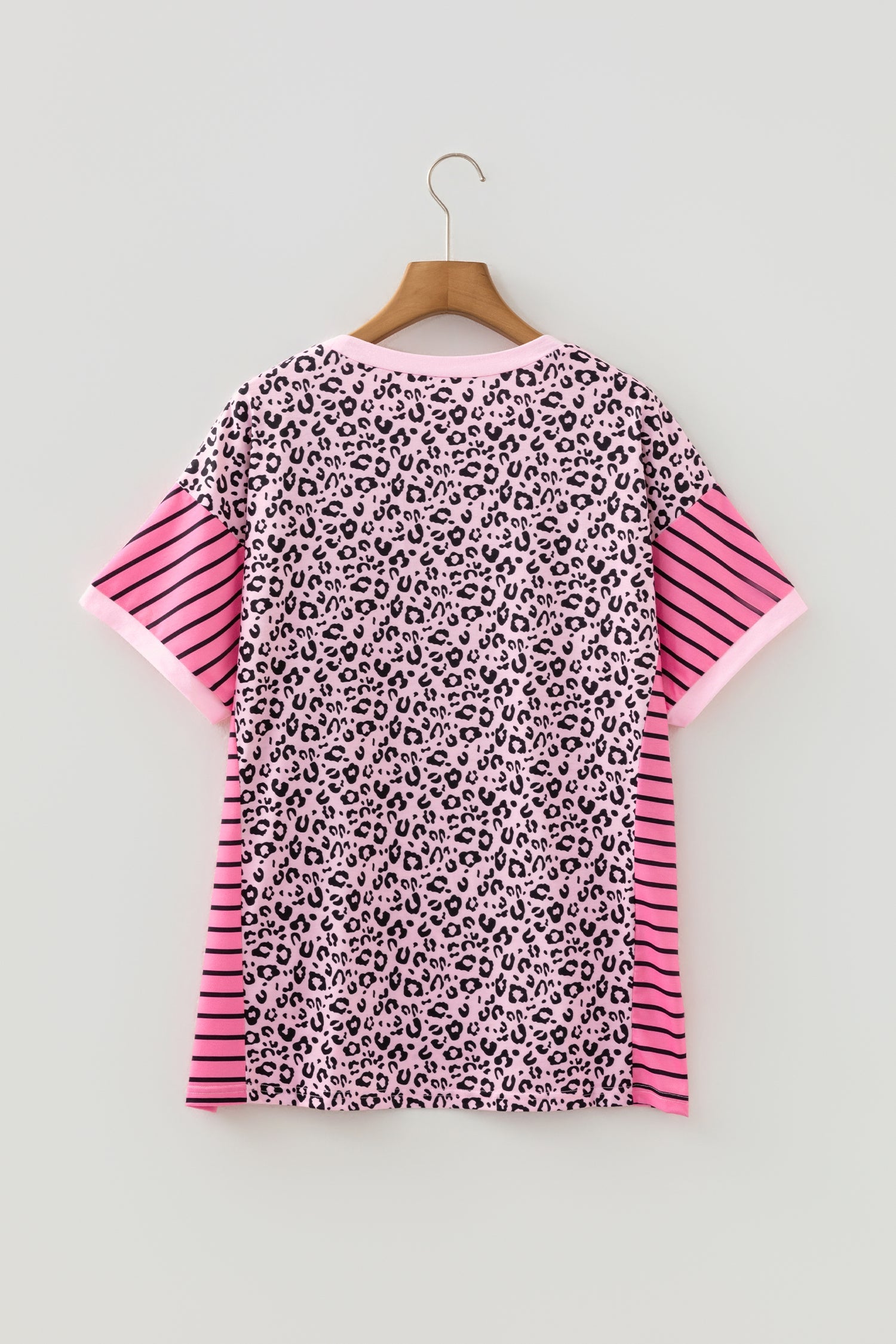 Leopard Patchwork Loose Short Sleeve Top