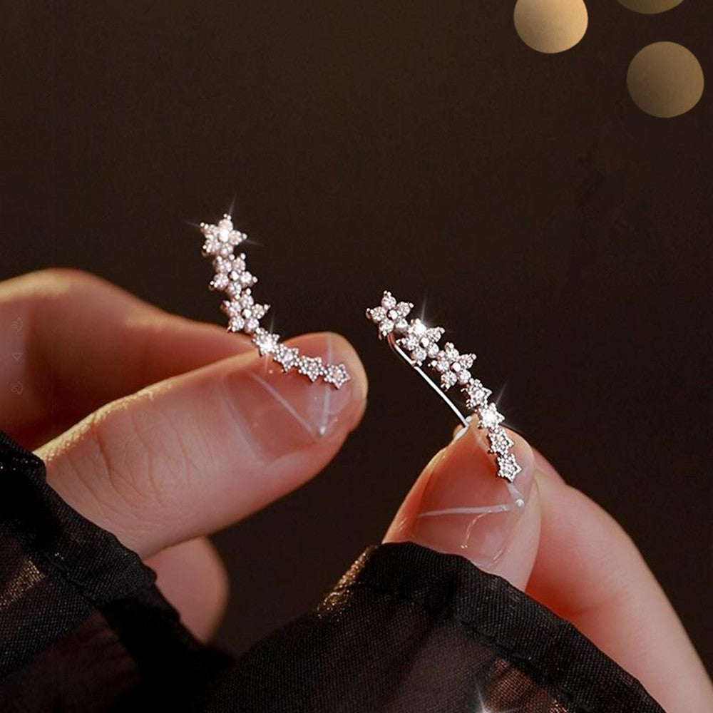 Simple Diamond-studded Star Earrings For Women