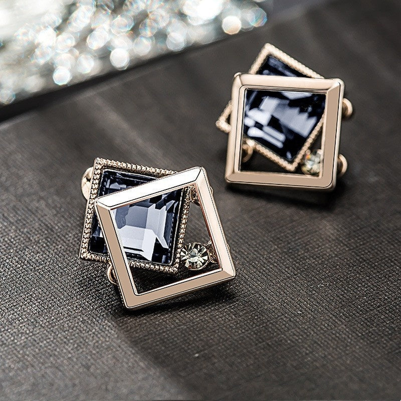 Quadrilateral Geometric Stud Earrings 8K Gold Plated Luxury