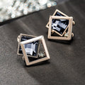Quadrilateral Geometric Stud Earrings 8K Gold Plated Luxury