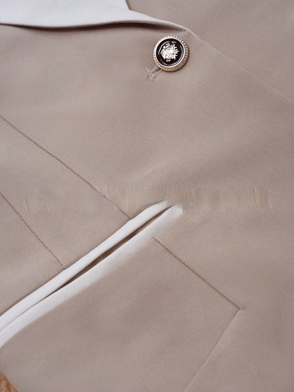 Women’s Contrasting Color Blazer Button Formal Tailored Jacket - Image 7