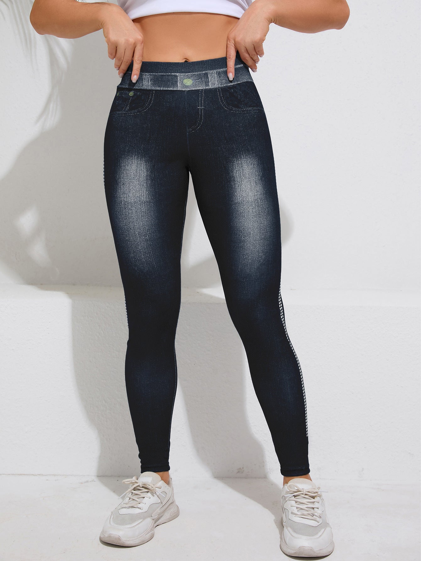 Women's Butt-Lifting Leggings Breathable Slim Fit Outerwear Blue