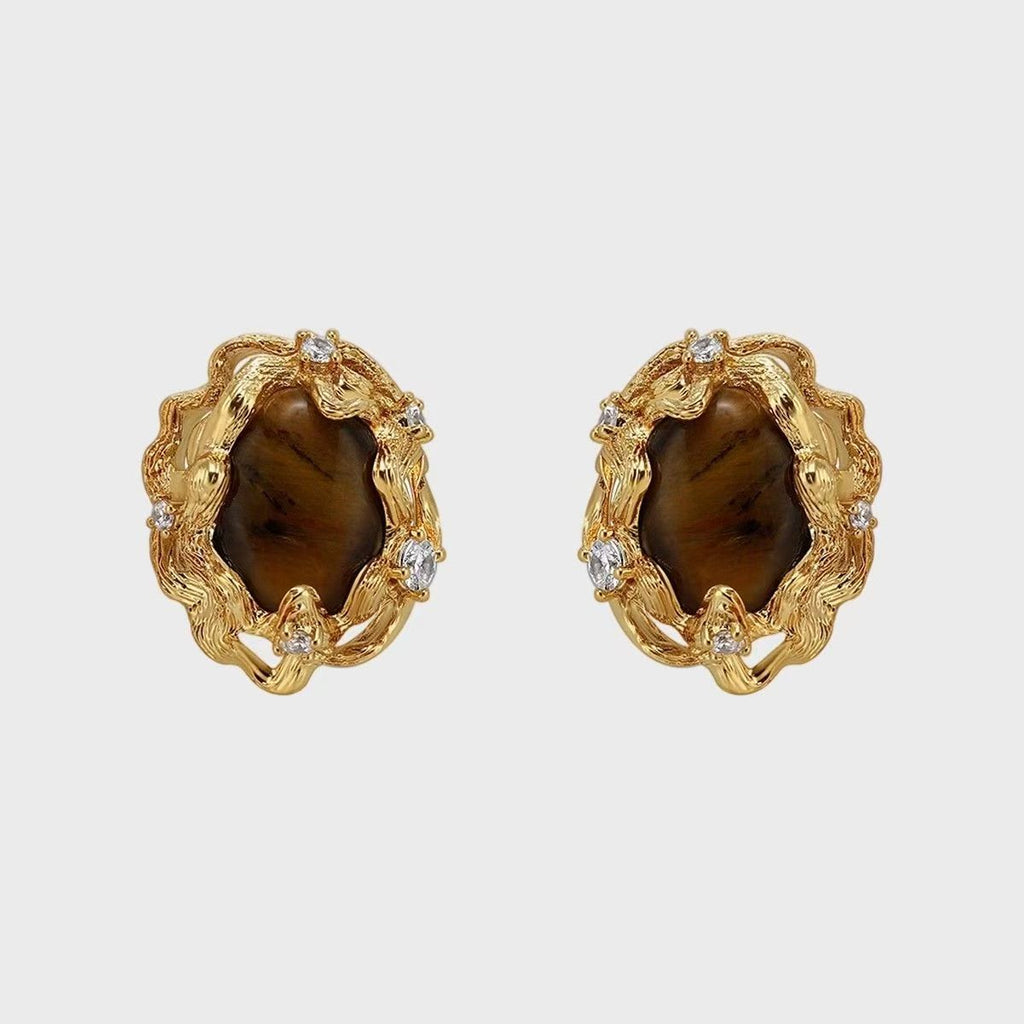 Retro Geometric Irregular Resin Earrings Oversized Statement Jewelry