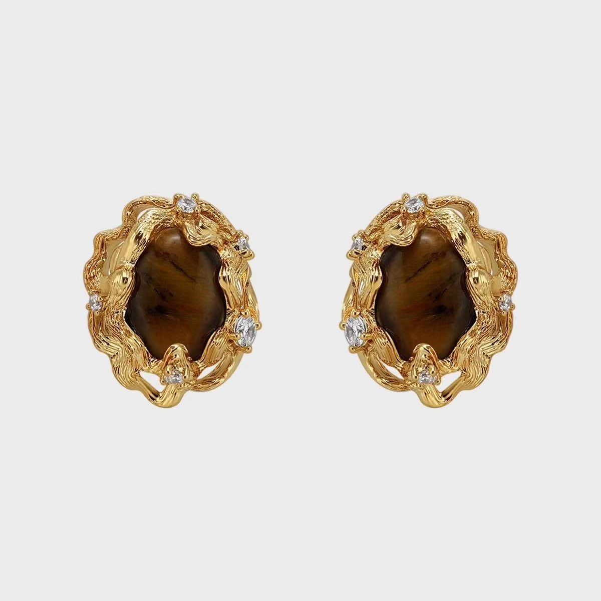 Retro Geometric Irregular Resin Earrings Oversized Statement Jewelry