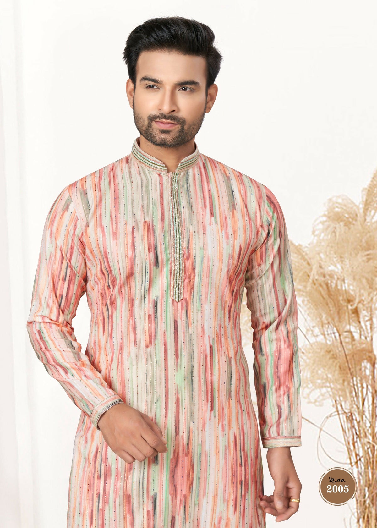 Boys Multicolor Cotton Printed Kurta Pyjama Set for Festive Wear