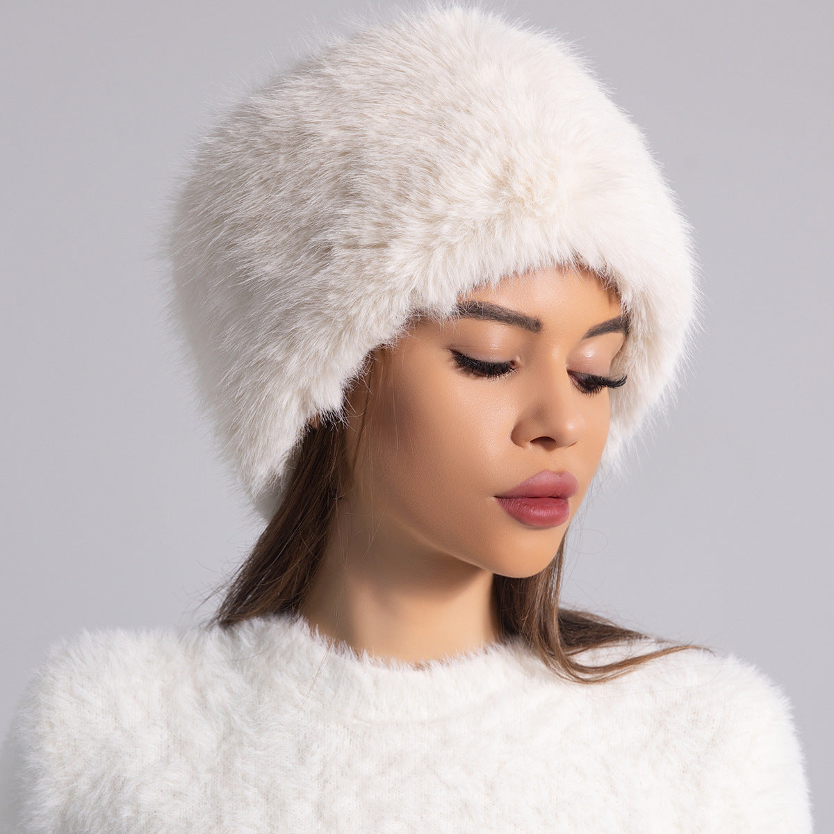 Plush Cotton Dome Bucket Hat with Ear Protection