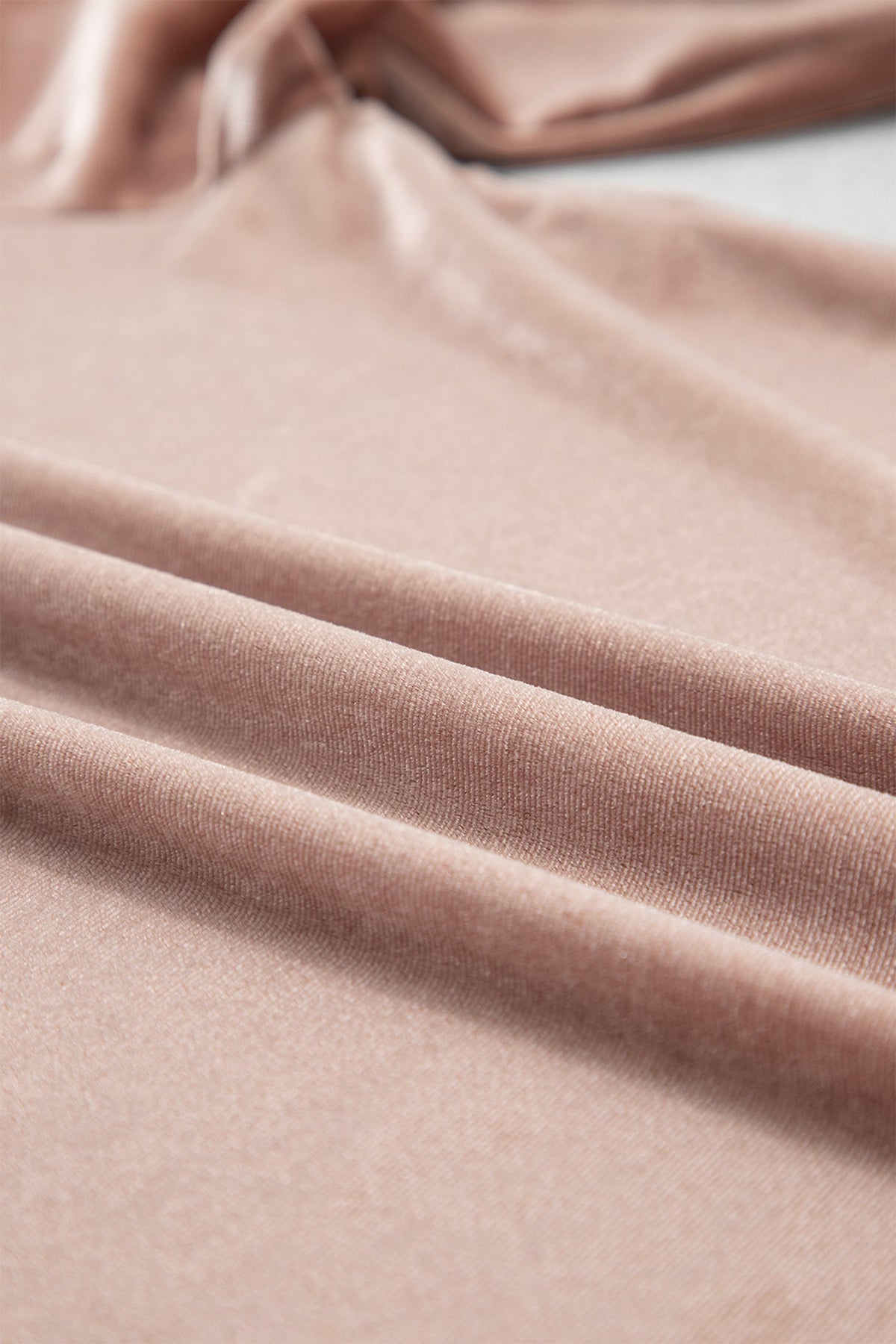 Solid Velvet Frilled Neck Long Sleeve Top
